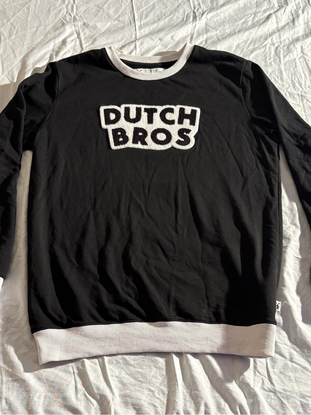 Dutch Bros Coffee Unisex Large Chenille Logo Crewneck Sweatshirt